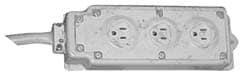 Power Outlet Strips; Amperage: 20.0 ; Voltage: 125V ; Cord Length: 0ft ; Material: Rubber ; Number Of Outlets: 3 ; Color: Yellow