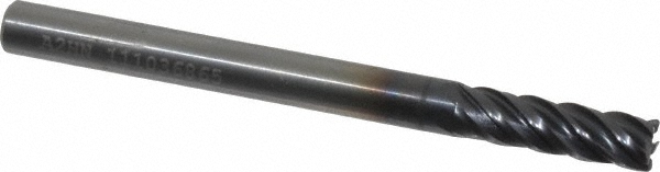 Kennametal 4048709 Corner Radius End Mill: 3/16" Dia, 5/8" LOC, 0.015" Radius, 5 Flutes, Solid Carbide Image