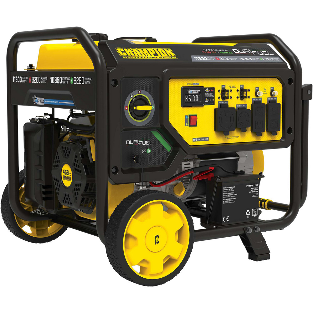 Portable Power Generators: Fuel Type: Gasoline, Propane; Starting Method: Electric, Recoil; Running Watts: 9.2; Wattage (kW): 9.2
