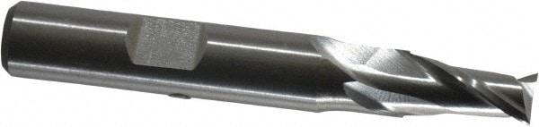 Cleveland C42609 Square End Mill: 5/16 Dia, 9/16 LOC, 3/8 Shank Dia, 2-1/2 OAL, 2 Flutes, Cobalt Image