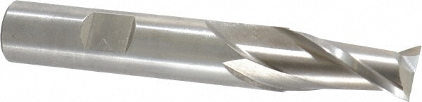 Cleveland C42616 Square End Mill: 1/2 Dia, 1 LOC, 1/2 Shank Dia, 3-1/4 OAL, 2 Flutes, Cobalt Image