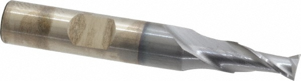 Cleveland C32534 Square End Mill: 1/4 Dia, 1/2 LOC, 3/8 Shank Dia, 2-7/16 OAL, 2 Flutes, Cobalt Image