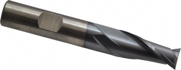 Cleveland C32550 Square End Mill: 1/2 Dia, 1 LOC, 1/2 Shank Dia, 3-1/4 OAL, 2 Flutes, Cobalt Image