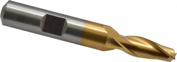 Cleveland C32508 Square End Mill: 19/64 Dia, 9/16 LOC, 3/8 Shank Dia, 2-1/2 OAL, 2 Flutes, Cobalt Image