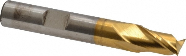 Cleveland C32513 Square End Mill: 3/8 Dia, 9/16 LOC, 3/8 Shank Dia, 2-1/2 OAL, 2 Flutes, Cobalt Image