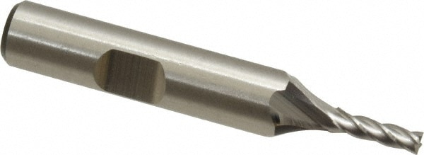 Cleveland C41243 Square End Mill: 1/8 Dia, 3/8 LOC, 3/8 Shank Dia, 2-5/16 OAL, 4 Flutes, High Speed Steel Image