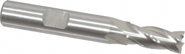 Cleveland C41250 Square End Mill: 5/16 Dia, 3/4 LOC, 3/8 Shank Dia, 2-1/2 OAL, 4 Flutes, High Speed Steel Image