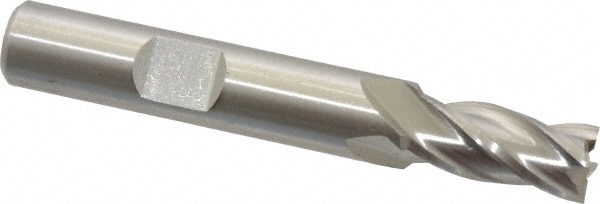 Cleveland C33150 Square End Mill: 21/64 Dia, 3/4 LOC, 3/8 Shank Dia, 2-1/2 OAL, 4 Flutes, High Speed Steel Image