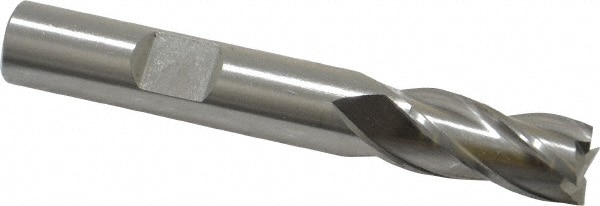 Cleveland C41253 Square End Mill: 3/8 Dia, 3/4 LOC, 3/8 Shank Dia, 2-1/2 OAL, 4 Flutes, High Speed Steel Image