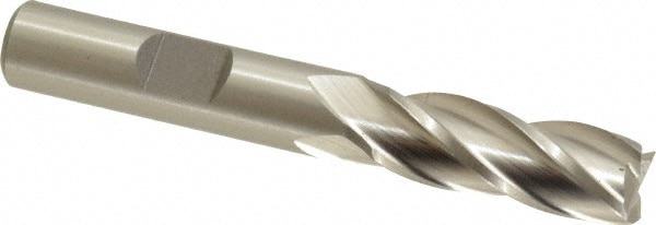 Cleveland C33153 Square End Mill: 25/64 Dia, 1 LOC, 3/8 Shank Dia, 2-11/16 OAL, 4 Flutes, High Speed Steel Image