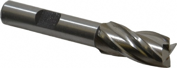 Cleveland C33160 Square End Mill: 1/2 Dia, 1 LOC, 3/8 Shank Dia, 2-11/16 OAL, 4 Flutes, High Speed Steel Image