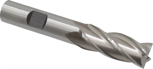 Cleveland C33162 Square End Mill: 9/16 Dia, 1-3/8 LOC, 1/2 Shank Dia, 3-3/8 OAL, 4 Flutes, High Speed Steel Image