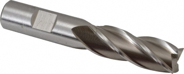 Cleveland C33165 Square End Mill: 21/32 Dia, 1-5/8 LOC, 5/8 Shank Dia, 3-3/4 OAL, 4 Flutes, High Speed Steel Image