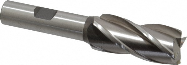 Cleveland C33168 Square End Mill: 3/4 Dia, 1-5/8 LOC, 1/2 Shank Dia, 3-5/8 OAL, 4 Flutes, High Speed Steel Image