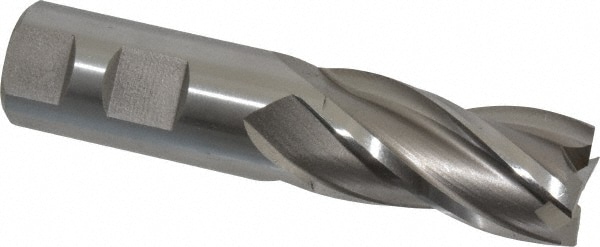 Cleveland C41272 Square End Mill: 1 Dia, 2 LOC, 1 Shank Dia, 4-1/2 OAL, 4 Flutes, High Speed Steel Image