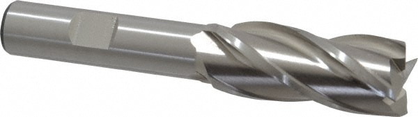 Cleveland C33166 Square End Mill: 11/16 Dia, 1-5/8 LOC, 1/2 Shank Dia, 3-5/8 OAL, 4 Flutes, High Speed Steel Image