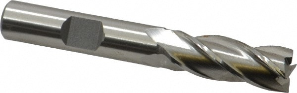 Cleveland C33154 Square End Mill: 13/32 Dia, 1 LOC, 3/8 Shank Dia, 2-11/16 OAL, 4 Flutes, High Speed Steel Image