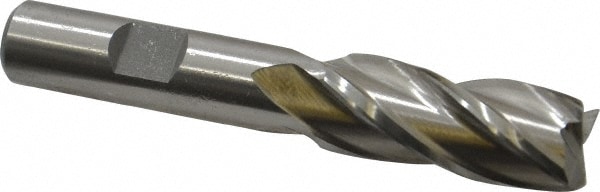 Cleveland C33163 Square End Mill: 19/32 Dia, 1-3/8 LOC, 1/2 Shank Dia, 3-3/8 OAL, 4 Flutes, High Speed Steel Image