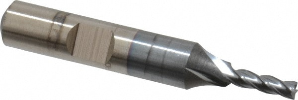 Cleveland C33241 Square End Mill: 9/64 Dia, 1/2 LOC, 3/8 Shank Dia, 2-5/16 OAL, 4 Flutes, High Speed Steel Image