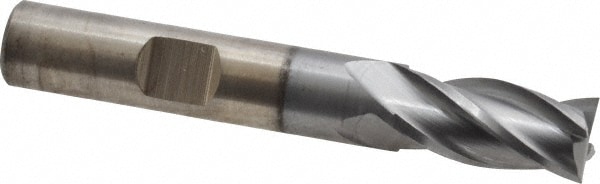 Cleveland C33256 Square End Mill: 3/8 Dia, 3/4 LOC, 3/8 Shank Dia, 2-1/2 OAL, 4 Flutes, High Speed Steel Image