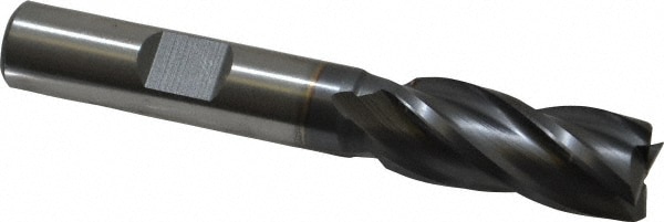 Cleveland C33260 Square End Mill: 7/16 Dia, 1 LOC, 3/8 Shank Dia, 2-11/16 OAL, 4 Flutes, High Speed Steel Image