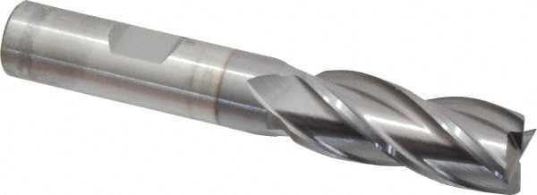 Cleveland C33267 Square End Mill: 9/16 Dia, 1-3/8 LOC, 1/2 Shank Dia, 3-3/8 OAL, 4 Flutes, High Speed Steel Image