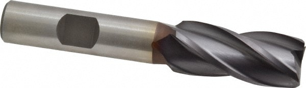 Cleveland C33269 Square End Mill: 5/8 Dia, 1-3/8 LOC, 1/2 Shank Dia, 3-3/8 OAL, 4 Flutes, High Speed Steel Image