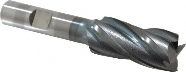 Cleveland C33275 Square End Mill: 3/4 Dia, 1-5/8 LOC, 1/2 Shank Dia, 3-3/8 OAL, 4 Flutes, High Speed Steel Image