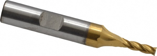 Cleveland C33188 Square End Mill: 9/64 Dia, 1/2 LOC, 3/8 Shank Dia, 2-3/8 OAL, 4 Flutes, High Speed Steel Image