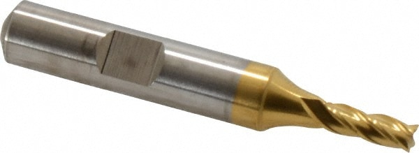 Cleveland C33190 Square End Mill: 11/64 Dia, 1/2 LOC, 3/8 Shank Dia, 2-3/8 OAL, 4 Flutes, High Speed Steel Image