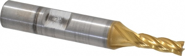 Cleveland C41521 Square End Mill: 3/16 Dia, 1/2 LOC, 3/8 Shank Dia, 2-3/8 OAL, 4 Flutes, High Speed Steel Image