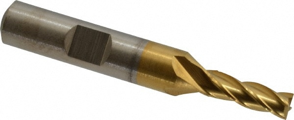 Cleveland C33192 Square End Mill: 7/32 Dia, 5/8 LOC, 3/8 Shank Dia, 2-7/16 OAL, 4 Flutes, High Speed Steel Image