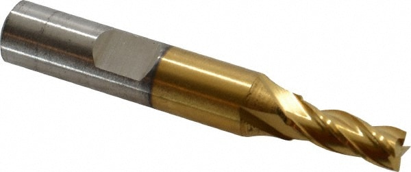 Cleveland C33193 Square End Mill: 15/64 Dia, 5/8 LOC, 3/8 Shank Dia, 2-7/16 OAL, 4 Flutes, High Speed Steel Image