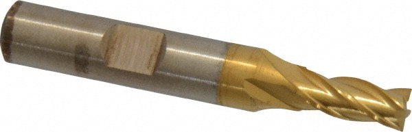 Cleveland C41522 Square End Mill: 1/4 Dia, 5/8 LOC, 3/8 Shank Dia, 2-7/16 OAL, 4 Flutes, High Speed Steel Image