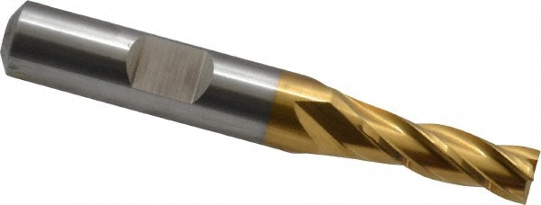 Cleveland C33194 Square End Mill: 17/64 Dia, 3/4 LOC, 3/8 Shank Dia, 2-1/2 OAL, 4 Flutes, High Speed Steel Image