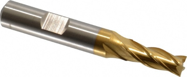 Cleveland C33195 Square End Mill: 9/32 Dia, 3/4 LOC, 3/8 Shank Dia, 2-1/2 OAL, 4 Flutes, High Speed Steel Image