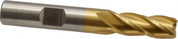 Cleveland C33198 Square End Mill: 11/32 Dia, 3/4 LOC, 3/8 Shank Dia, 2-1/2 OAL, 4 Flutes, High Speed Steel Image