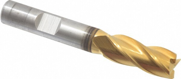 Cleveland C33202 Square End Mill: 27/64 Dia, 1 LOC, 3/8 Shank Dia, 2-11/16 OAL, 4 Flutes, High Speed Steel Image