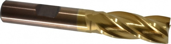 Cleveland C33203 Square End Mill: 7/16 Dia, 1 LOC, 3/8 Shank Dia, 2-11/16 OAL, 4 Flutes, High Speed Steel Image