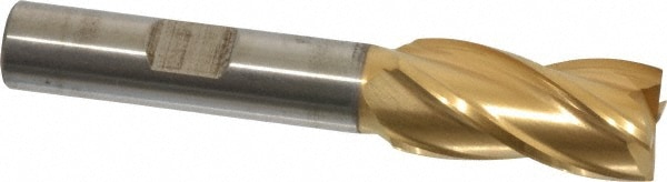 Cleveland C33207 Square End Mill: 1/2 Dia, 1 LOC, 3/8 Shank Dia, 2-11/16 OAL, 4 Flutes, High Speed Steel Image