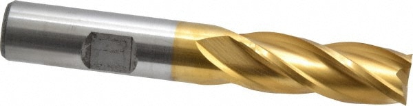 Cleveland C41525 Square End Mill: 1/2 Dia, 1-1/4 LOC, 1/2 Shank Dia, 3-1/4 OAL, 4 Flutes, High Speed Steel Image