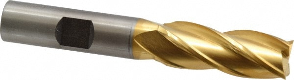 Cleveland C33209 Square End Mill: 9/16 Dia, 1-3/8 LOC, 1/2 Shank Dia, 3-3/8 OAL, 4 Flutes, High Speed Steel Image