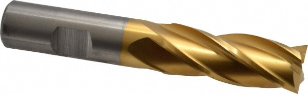 Cleveland C33212 Square End Mill: 21/32 Dia, 1-5/8 LOC, 5/8 Shank Dia, 3-3/4 OAL, 4 Flutes, High Speed Steel Image