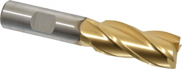 Cleveland C33217 Square End Mill: 3/4 Dia, 1-5/8 LOC, 5/8 Shank Dia, 3-3/4 OAL, 4 Flutes, High Speed Steel Image