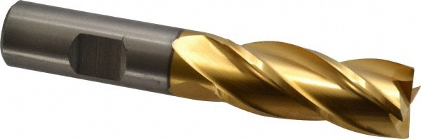 Cleveland C33214 Square End Mill: 11/16 Dia, 1-5/8 LOC, 5/8 Shank Dia, 3-3/4 OAL, 4 Flutes, High Speed Steel Image