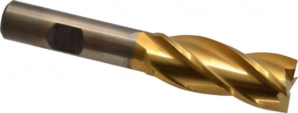 Cleveland C33213 Square End Mill: 11/16 Dia, 1-5/8 LOC, 1/2 Shank Dia, 3-5/8 OAL, 4 Flutes, High Speed Steel Image