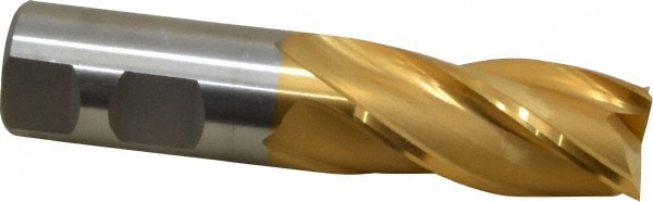 Cleveland C41528 Square End Mill: 1 Dia, 2 LOC, 1 Shank Dia, 4-1/2 OAL, 4 Flutes, High Speed Steel Image