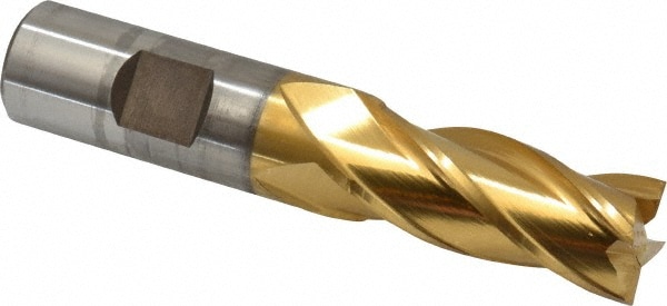 Cleveland C33215 Square End Mill: 23/32 Dia, 1-5/8 LOC, 3/4 Shank Dia, 3-7/8 OAL, 4 Flutes, High Speed Steel Image