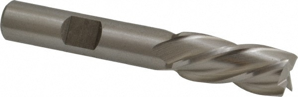 Cleveland C33609 Square End Mill: 7/16 Dia, 1 LOC, 3/8 Shank Dia, 2-11/16 OAL, 4 Flutes, High Speed Steel Image