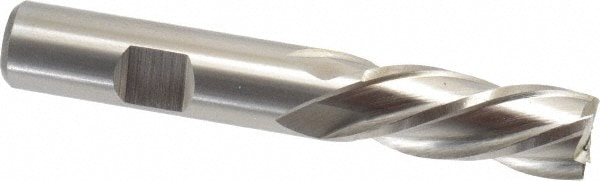 Cleveland C42306 Square End Mill: 1/2 Dia, 1-1/4 LOC, 1/2 Shank Dia, 3-1/4 OAL, 4 Flutes, High Speed Steel Image